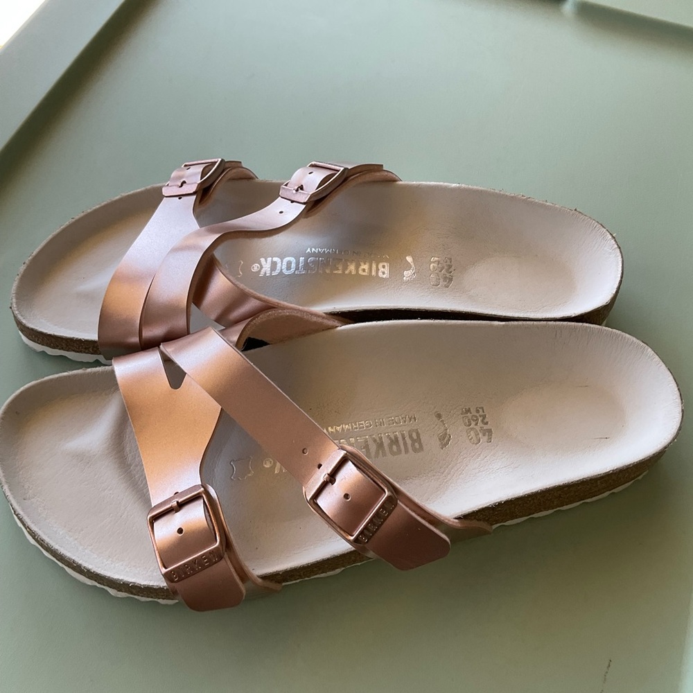 Anthropologie Birkenstock Yao Metallic Sandals 40 - Picture 3 of 15